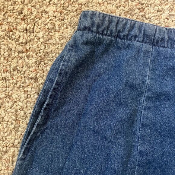 The Vermont Country Store Women Denim Midi Skirt Size M Button Up Cotton Cottage - Picture 3 of 7